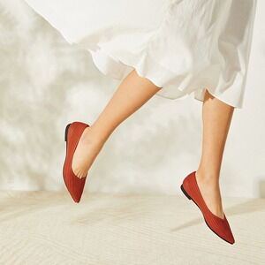 VIVAIA Knit Pointed-Toe Flats Comfortable Everyday Shoes orange EU/39 US/8‎